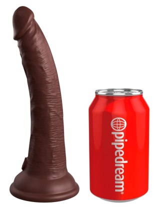 King Cock Elite - Realistyczne Silikonowe Dildo Z Przyssawką 18 CM Brązowy Kolor Skóry