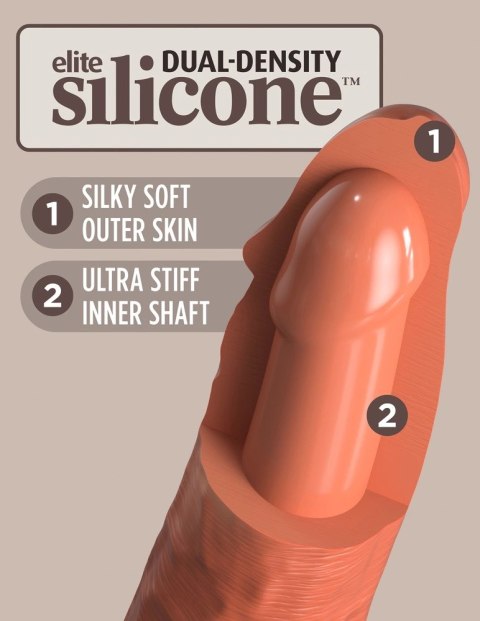 King Cock Elite - Realistyczne Silikonowe Dildo Z Przyssawką 18 CM Ciemny Kolor Skóry