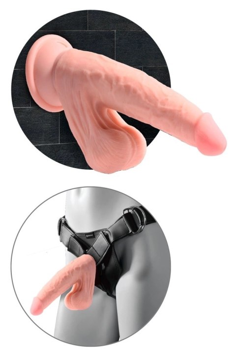 King Cock Plus - Realistyczne Dildo Z Kulkami W Jądrach I Przyssawką 15,2 CM Jasny Kolor Skóry