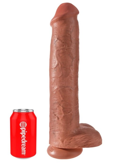 King Cock - Realistyczne Duże Dildo Z Przyssawką 38 CM Ciemny Kolor Skóry