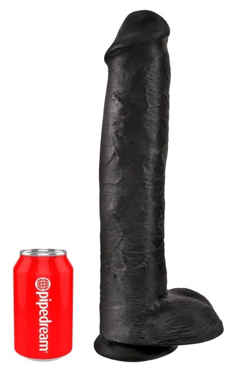 King Cock - Realistyczne Duże Dildo Z Przyssawką 38 CM Czarny