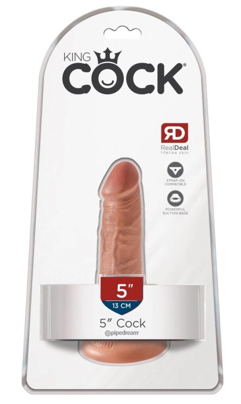 King Cock - Realistyczne Elastyczne Dildo Z Przyssawką 13 CM Ciemny Kolor Skóry