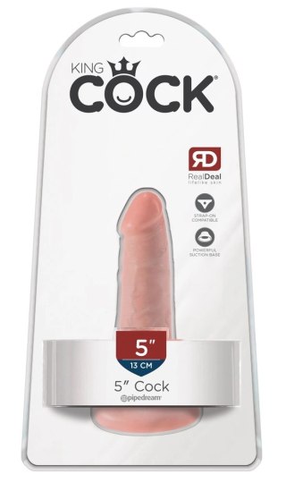 King Cock - Realistyczne Elastyczne Dildo Z Przyssawką 13 CM Jasny Kolor Skóry