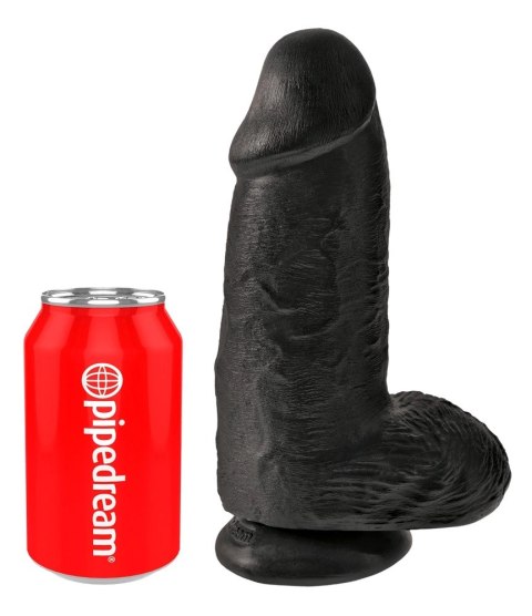 King Cock - Realistyczne Grube Dildo Z Przyssawką 23 CM Czarny