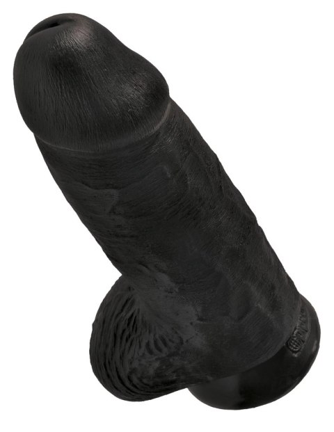 King Cock - Realistyczne Grube Dildo Z Przyssawką 23 CM Czarny