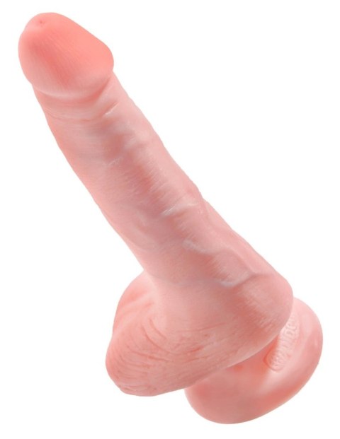 King Cock - Realistyczne Naturalne Dildo Z Przyssawką 15 CM Jasny Kolor Skóry