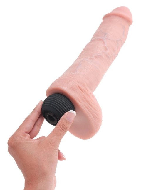 King Cock - Realistyczne Naturalne Dildo Z Wytryskiem 28 CM Jasny Kolor Skóry