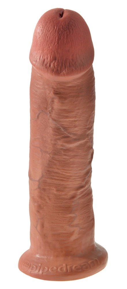 King Cock - Realistyczne Zakrzywione Dildo Z Przyssawką 25 CM Ciemny Kolor Skóry