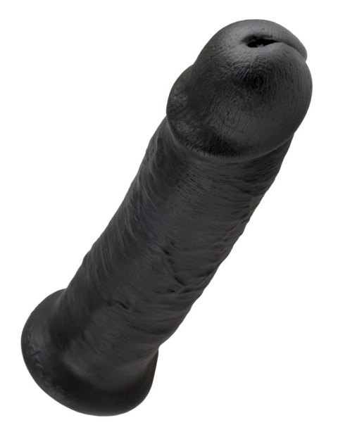 King Cock - Realistyczne Zakrzywione Dildo Z Przyssawką 25 CM Czarny