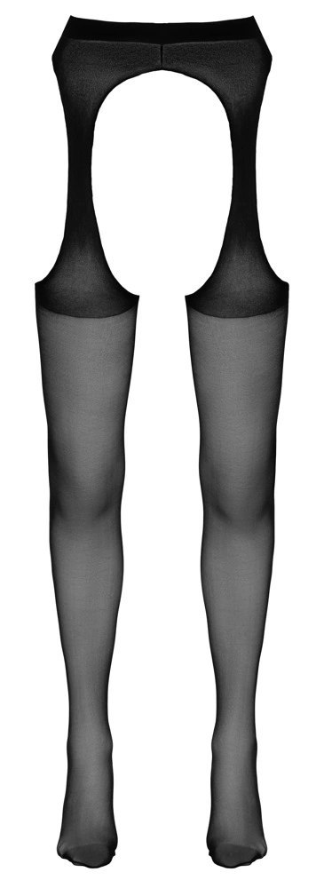 Cottelli LEGWEAR - Rajstopy Z Wyglądem Pasa Do Pończoch Czarne L/XL