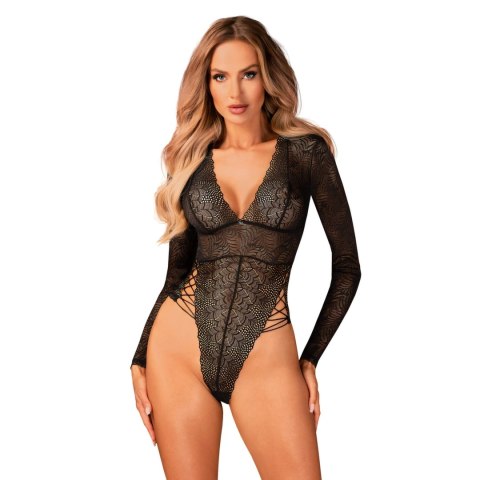 Obsessive - Seksowne Koronkowe Body Merlys Czarne M/L