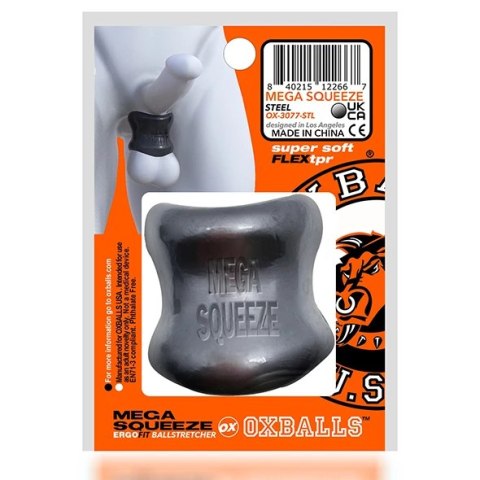 Oxballs - Mega Squeeze Ergofit Ballstretcher Srebrny