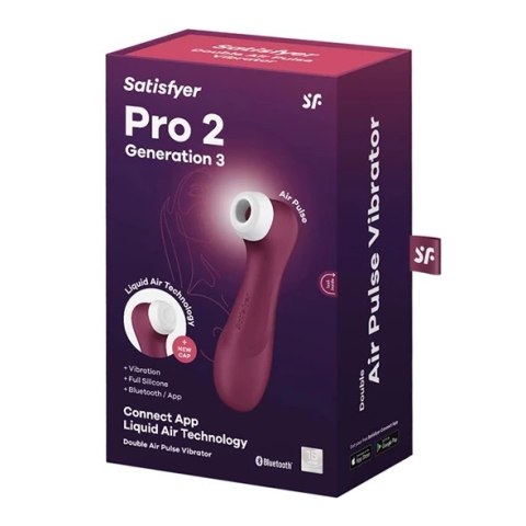 Satisfyer - Pro 2 Stymulator Z Aplikacją I Wymiennymi Końcówkami Czerwony