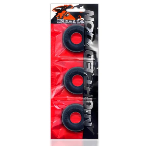 Oxballs - Ringer Cockring 3-pack Zestaw 3 Silikonowych Pierścieni Na Penisa Czarne