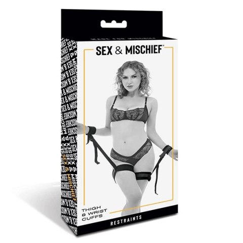 Sportsheets - Sex & Mischief Mankiety Na Ręce i Uda Związane