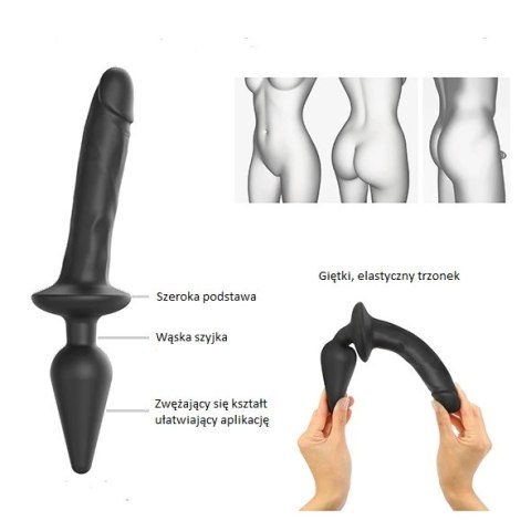 Dildo - Strap-On-Me Switch Plug-in Realistic Dildo Black S