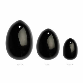 Kulki gejszy - La Gemmes Yoni Egg Set Black Obsidian