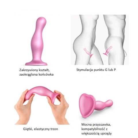 Dildo - Strap-On-Me Dildo Plug Curvy Metallic Sugar Pink M