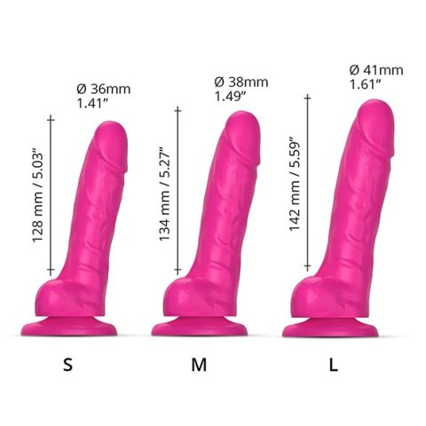 Dildo - Strap-On-Me Sliding Skin Dildo Fuchsia L