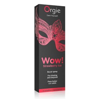 Spray do seksu oralnego - Orgie Wow! Strawberry Ice Bucal Spray 10 ml