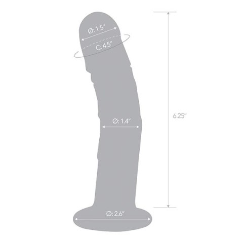 Szklane dildo - Glas Curved Realistic with Veins