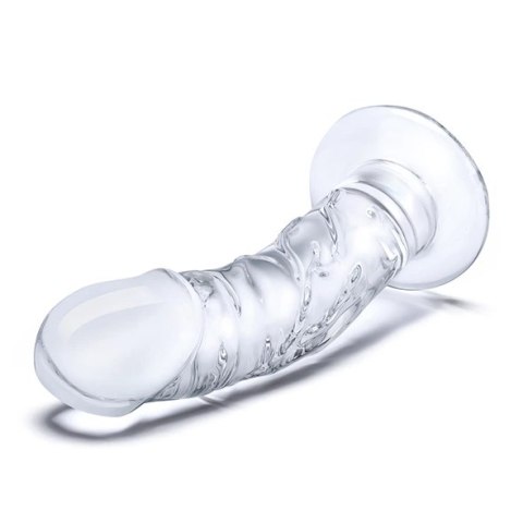 Szklane dildo - Glas Curved Realistic with Veins