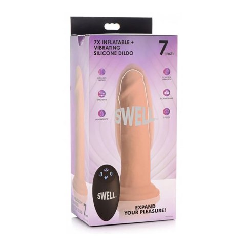 Nadmuchiwane i wibrujące silikonowe dildo - 7 / 18 cm