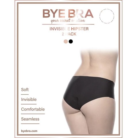 Niewidzialne majtki - Bye Bra Invisible Hipster (Nude & Black 2-Pack) XL