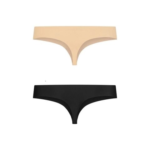 Niewidzialne stringi - Bye Bra Invisible Thong (Nude & Black 2-Pack) XL