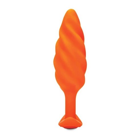 Plug analny wibrujący - B-Vibe Texture Plug Swirl Orange