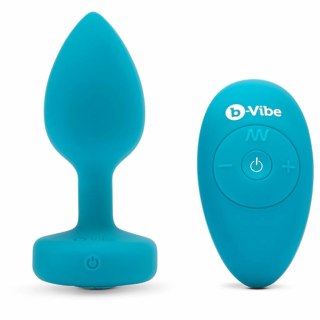 Zdalnie sterowany plug analny - B-Vibe Vibrating Jewel Plug S/M Aquamarine