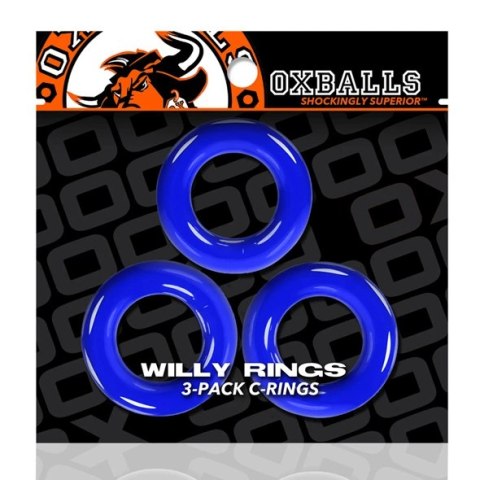 Trzypak pierścieni - Oxballs Willy Rings Police Blue