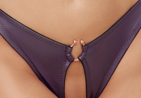 Cottelli LINGERIE - Seksowny Miękki Biustonosz I Otwarte Majteczki Fioletowe XL