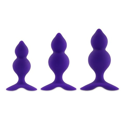 Zestaw korków analnych - FeelzToys Bibi Twin Purple 3 szt