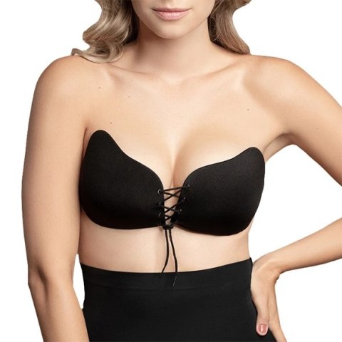 Biustonosz samonośny - Bye Bra Lace-It Bra Miseczka B Black