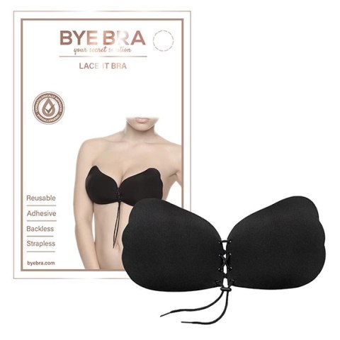 Biustonosz samonośny - Bye Bra Lace-It Bra Miseczka C Black