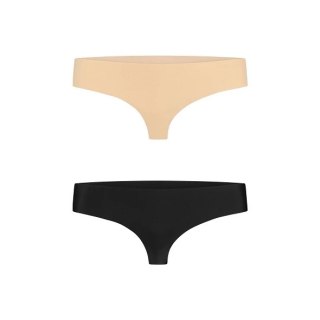 Niewidzialne stringi - Bye Bra Invisible Thong (Nude & Black 2-Pack) M