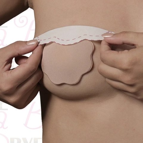 Taśmy do biustu i nakładki materiałowe - Bye Bra Breast Lift & Fabric Nipple Covers Miseczka F-H 3 pary