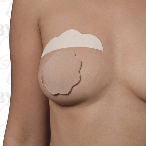 Taśmy do biustu i nakładki materiałowe - Bye Bra Breast Lift & Fabric Nipple Covers Miseczka F-H 3 pary