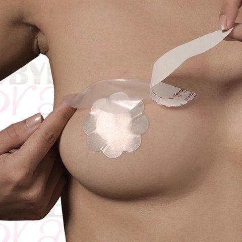 Taśmy do biustu i nakładki materiałowe - Bye Bra Breast Lift & Silk Nipple Covers Miseczka F-H 3 pary