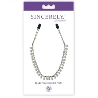 Zaciski na sutki - Sportsheets Sincerely Pearl Chain Nipple Clips