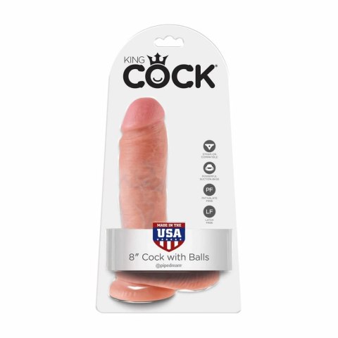 Penis dildo - King Cock 8 Inch with Balls Flesh