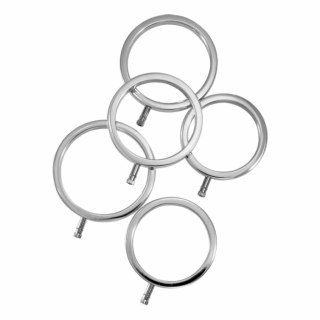 Metalowe pierścienie na penisa - ElectraStim Solid Metal Cock Ring Set 5 Sizes