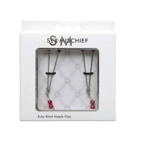 Zaciski na sutki - S&M Ruby Black Nipple Clips