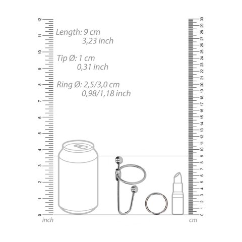 Stymulator do cewki moczowej ze stali nierdzewnej z kulką - 0,4 / 10 mm