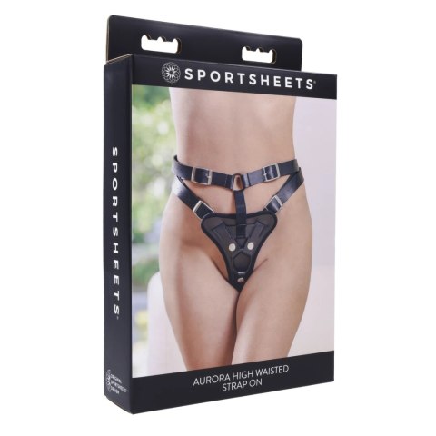 Sportsheets - Seksowne Strap-On Regulowane Na Paseczkach Czarne