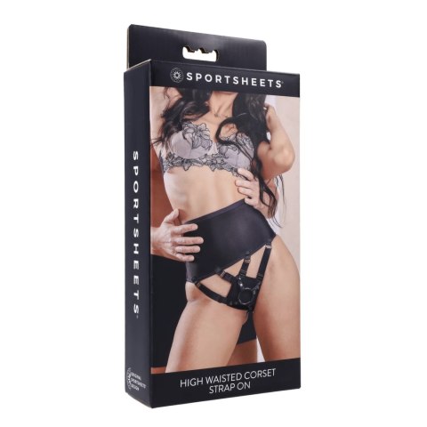 Sportsheets - Seksowny Gorset W Stylu Strap-On Czarny