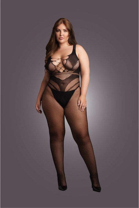 Le desir - Bodystocking z uwodzicielskimi liniami Plus Size