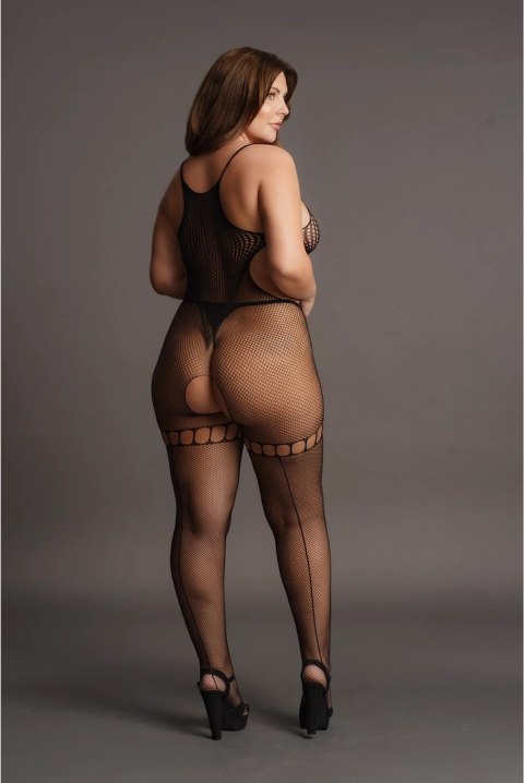 Le desir - Bodystocking z otwartymi bokami i kroczem Plus Size