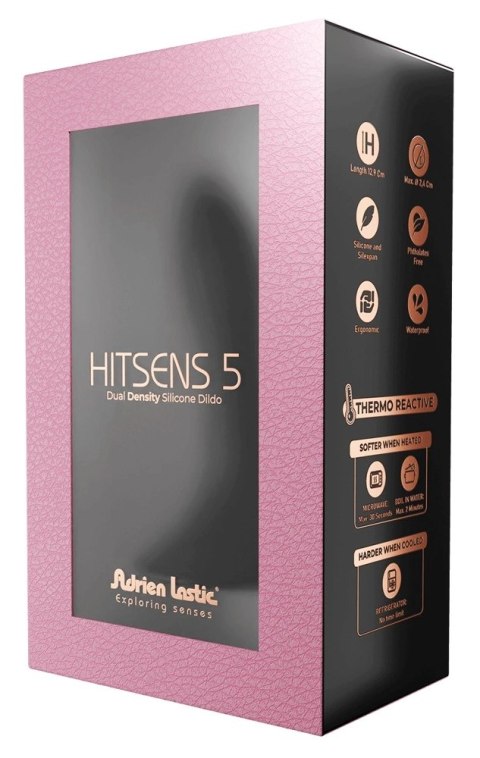 Adrien Lastic - Silikonowe Miękkie Dildo 12,9 cm Hitsens 5 Czarne